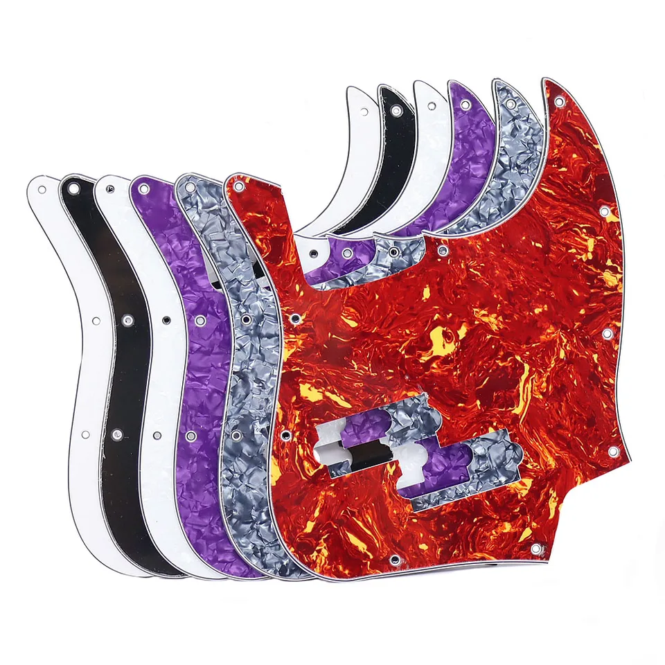 1pcs gitarový jazzový basový pickguard 3PLE 10 jamkových gitarových častí pre FD Top Jazz Bass s PB Pickup Hole a 10ks Sliver Scrup