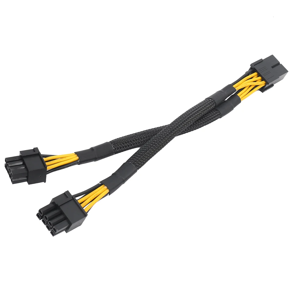 1pcs GPU PCIe 8 PIN SMEZPEČNÉ až DUAL 2X 8 PIN (6+2) Samec PCI Express Power Adapter Pletel Y-Slitter Extension Cable, 20 cm