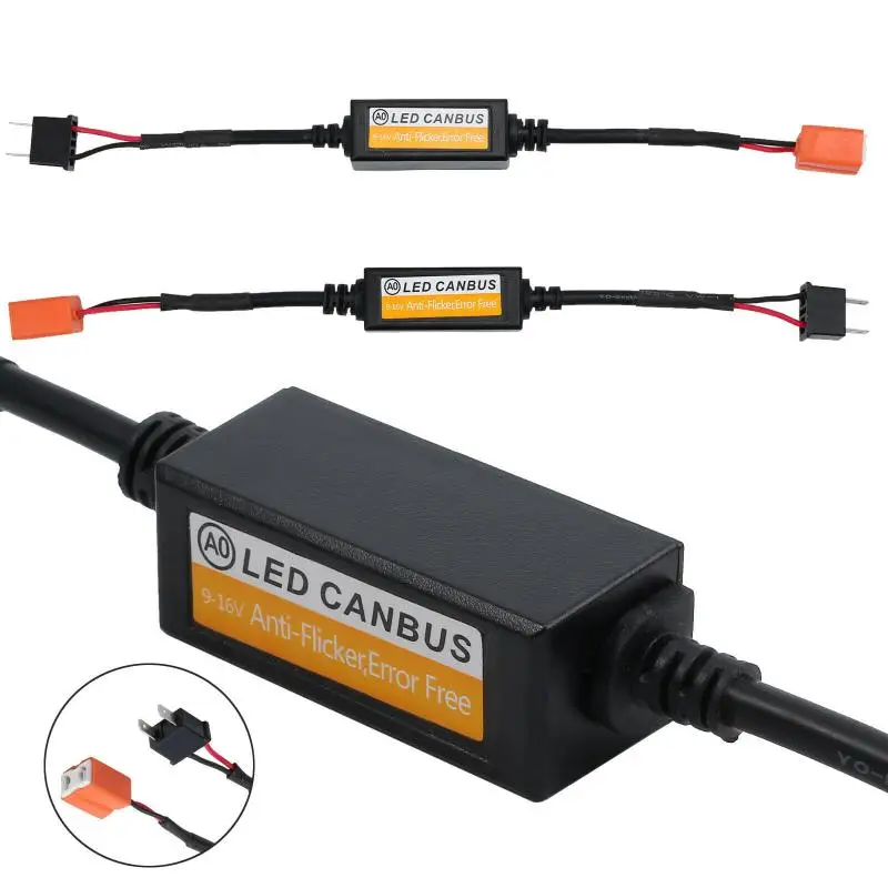 1pcs H4 H7 9005 9006 9012 LED Dekodérový adaptér CANBUS Adaptér proti flickeru BUNNES BURNS ODPOROVANIE VÝSTRAHA Chyba chyby chybníka