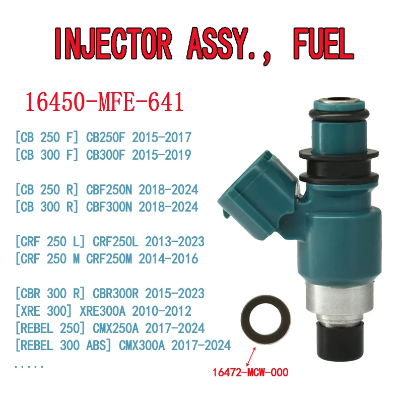 1pcs injektor paliva 16450-MFE-641 pre Honda CBR250R CRF250L CB250F CB300F XRE300A