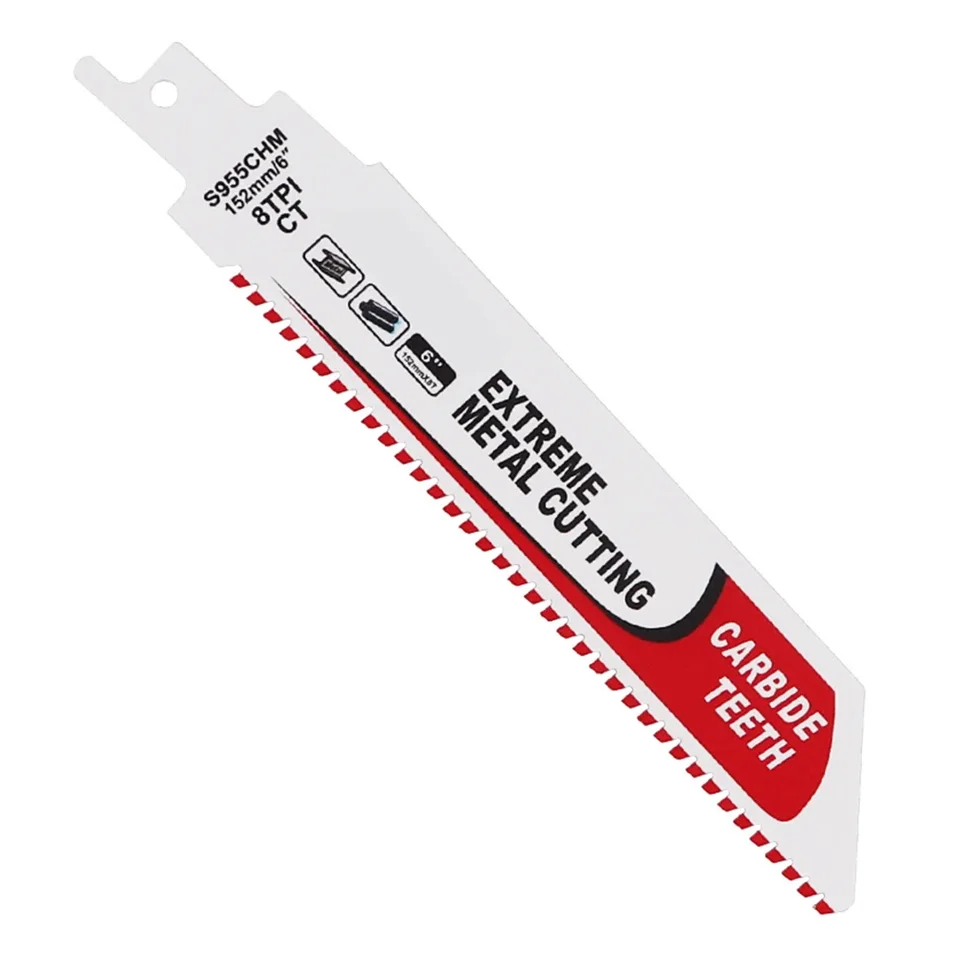 1pcs karbid recipročná píla Blade S955CHM S1155chm 6-9inch Fit Fit na rezanie železnej oceľovej pílky recipročná píla pre šabľu