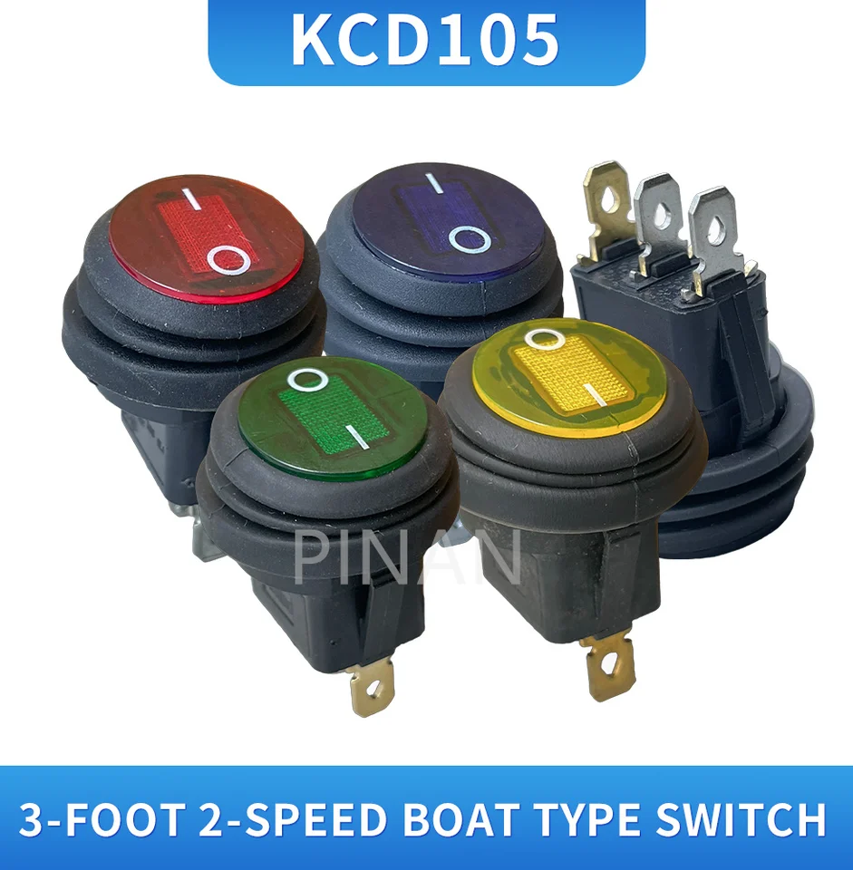 1pcs KCD105 voda odolný gombík s otváracím spínačom s ľahkým vahadlom 12 V 220V.