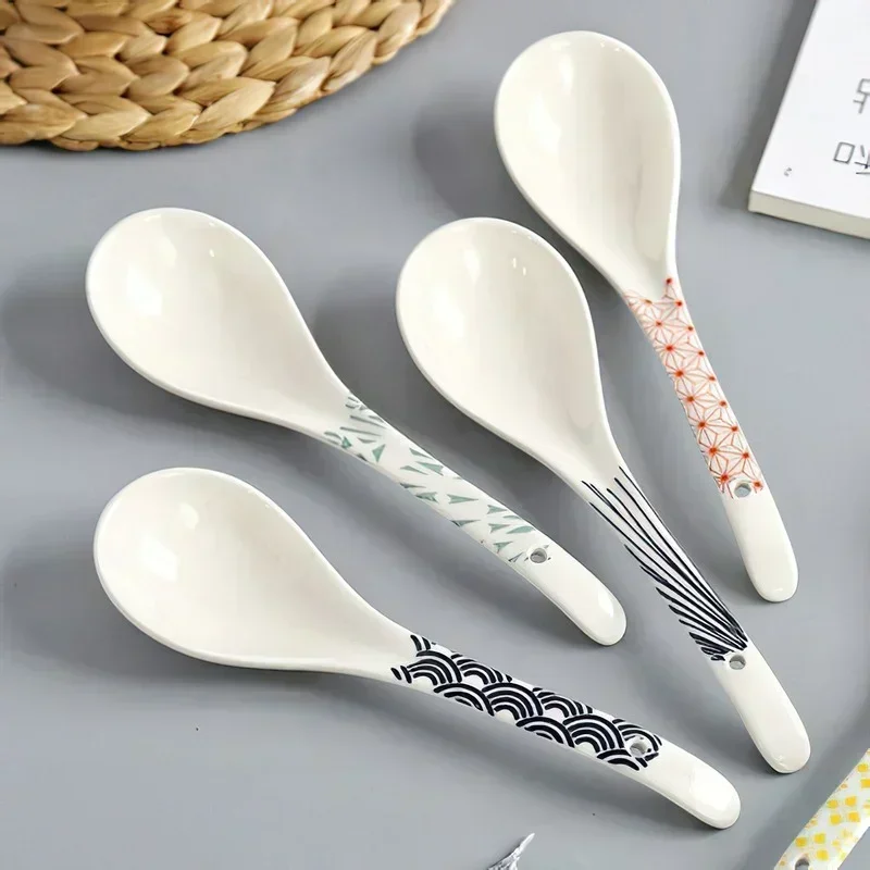 1pcs keramická lyžica riadu na ochranu životného prostredia Porcelán na panvica japonská polievka ryžová lopatka reštaurácia domácnosť kuchynský riad