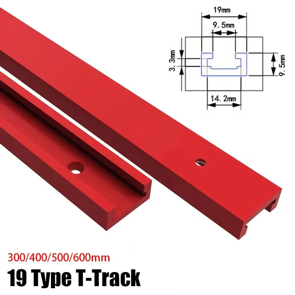 1pcs klikačný vodiaci koľajnica T-Track Hliníková zliatina 300-600 mm T-slot track t slot posúvača Slot Slot Slice 19 Typ 19x9,5 mm