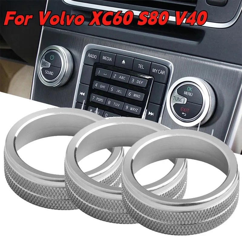 1pcs klimatizácia Knobový obklad krúžkového klimatického ovládania Kryt gombíka pre kryt gombíka Volvo XC60 S80 V40