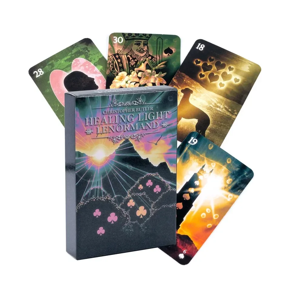 1pcs liečivé svetlo Lenormand Oracle Cards Anglická verzia Fun Divin Divinovanie Disking