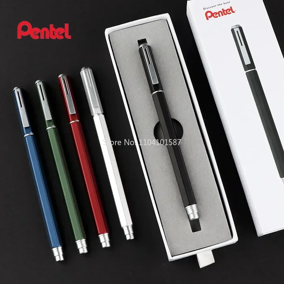 1pcs Limited Edition Japanese Pentel Bln665 Hexagonal Metal Pole Gel Pen Darčekový box podpis Sladký a rýchle sušenie písací darček
