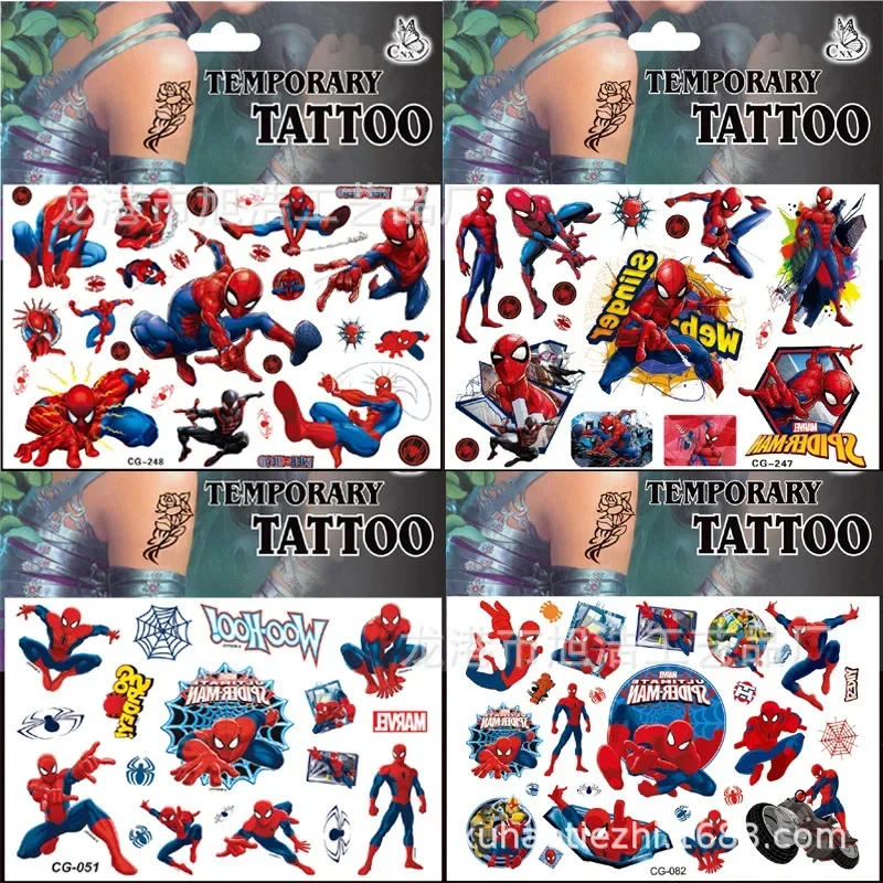 1pcs Marvel Spiderman tetovanie nálepky Anime Spiderman Cartoon Tattoo Sticker Detské oslavy dáva darčekmi tela umenie