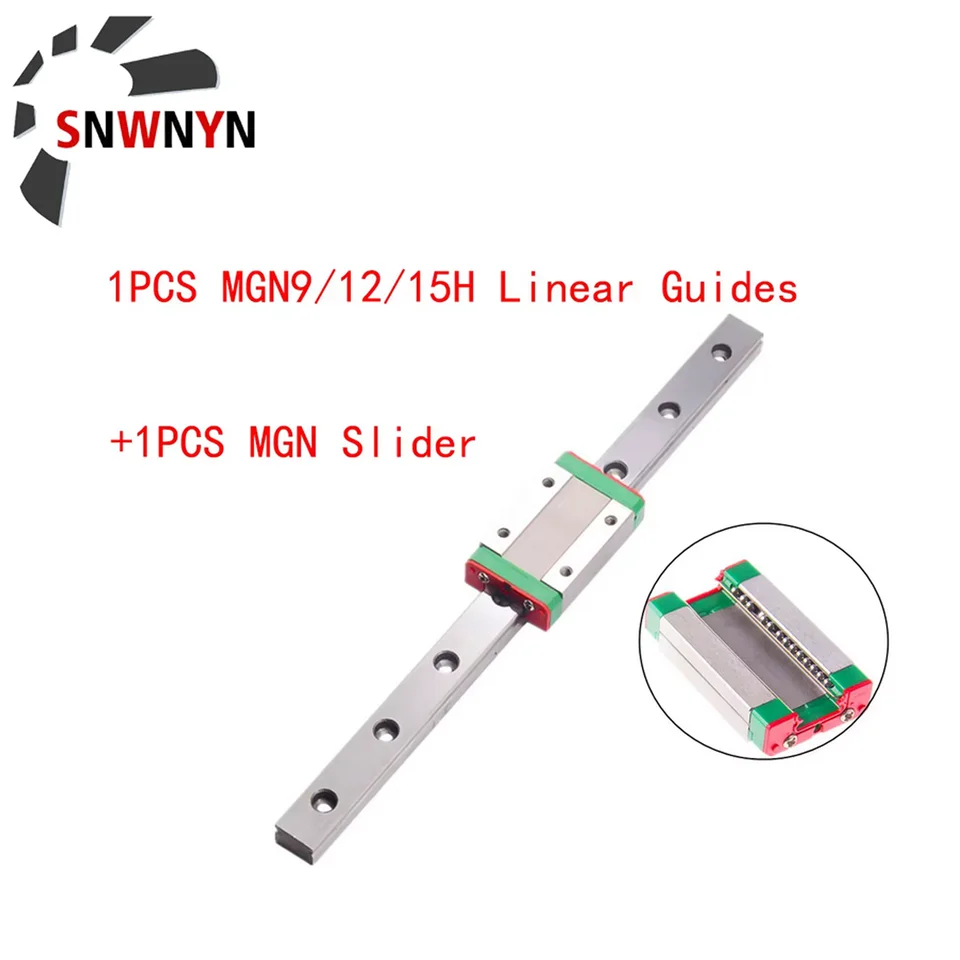 1pcs mgn mgn12 mgn15 mgn9 200 250 300 400 450 500 600 mm miniatúrny lineárny sprievodca 1pc mgn12 lineárny sprievodca + 1pc mgn12h posúvač