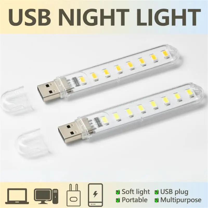 1pcs Mini prenosná USB LED lampa 5V Ultra jasne teplá biela energia 3000K-7000K Round Lamp Outdoor Mobile Power Light Camping Tools