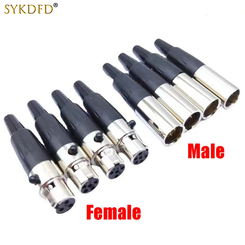 1pcs Mini XLR 3/4/5/6 PIN Muž/ženská zástrčka MILÉ XLR Audio Microfone Connector Mic pre káblové spájkovanie rovno