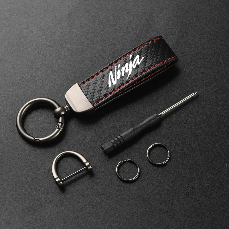 1pcs motocykel PU kožené uhlíkové vlákno vzorové doplnky pre ninaj 300 ninja 400 250 250r 650 Motorbike kľúča kľúča kľúča
