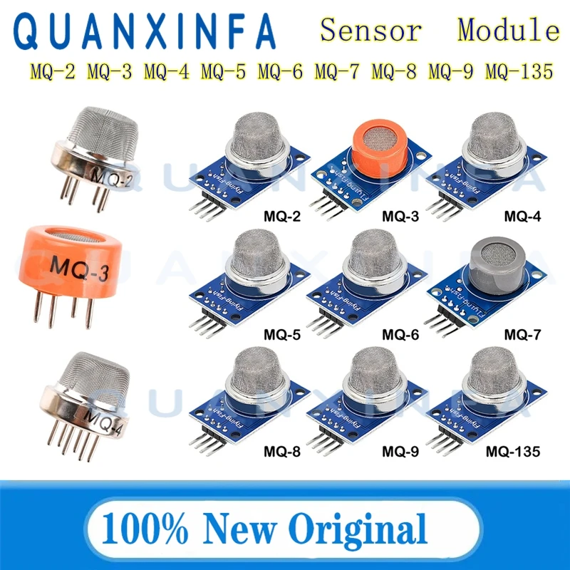 1pcs MQ-2 MQ-3 MQ-4 MQ-5 MQ-6 MQ-7 MQ-8 MQ-9 MQ-135 SENZOR MODUL DETECTS DEKUMOVÝ MODULOVÝ METÁLNÝ PLYN SENZOR ARDUINO ARDUINO