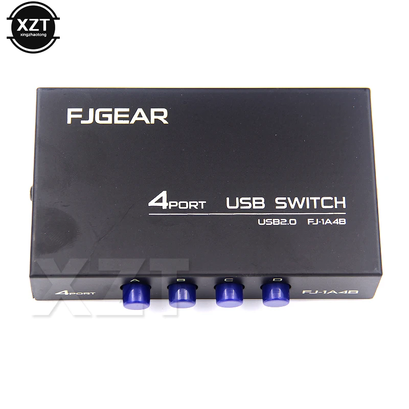 1pcs Nový 4 ports prepínač USB 2.0 Selector Box Zdieľanie KVM prepínací adaptér pre PC skener