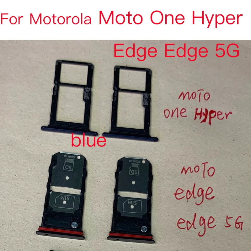 1pcs nový držiak SIM podnos pre Motorola Moto One Hyper Edge Edge 5G SIM karta SIM podnosový držiak držiaka Adaptér Opravy dielní