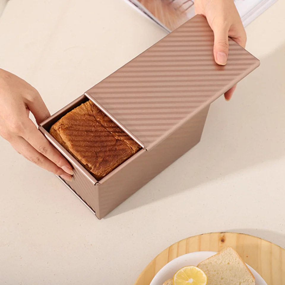 1pcs obdĺžnik bochník Panva s chlebom na pečenie pleseň Toast Toast Toast Nepreck Toast Box s hlinitým oceľovým chlebovým hlinitým vekom