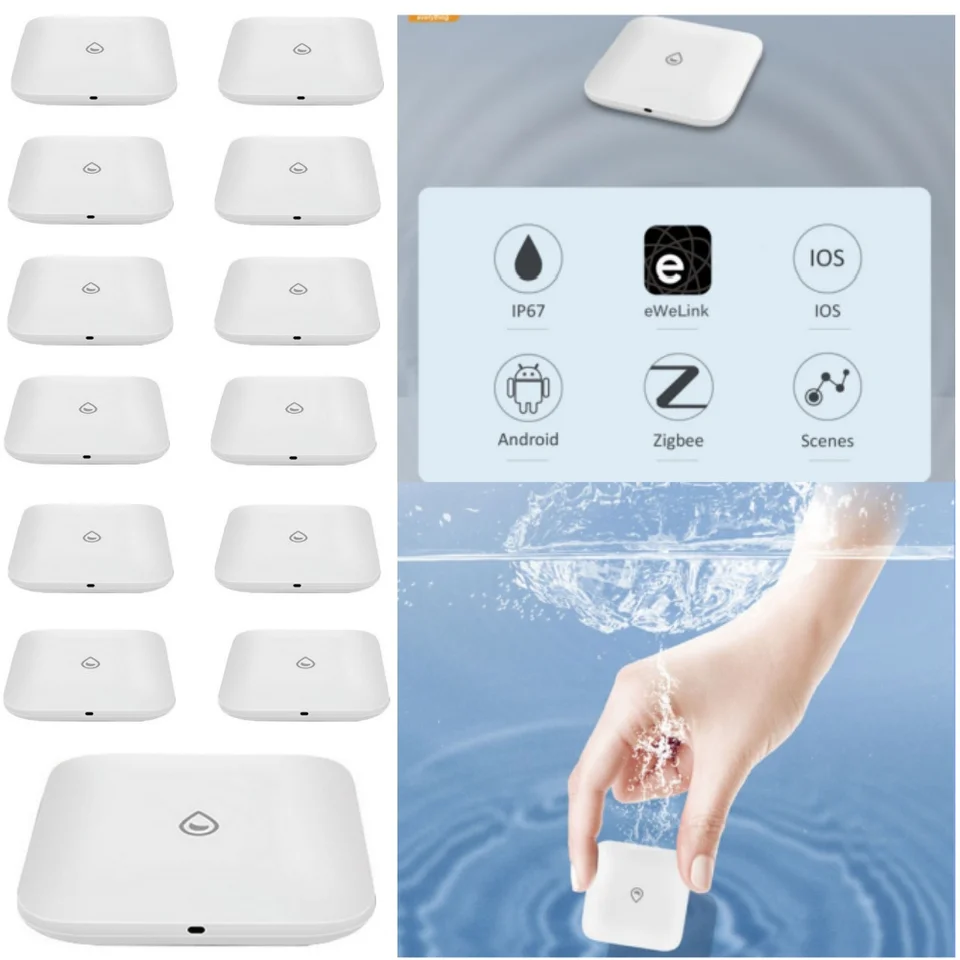 1pcs podlahový snímač aplikácie Alarm Brána vyžadovala inteligentný detektor snímača snímača snímača úniku vody detektor úniku úniku