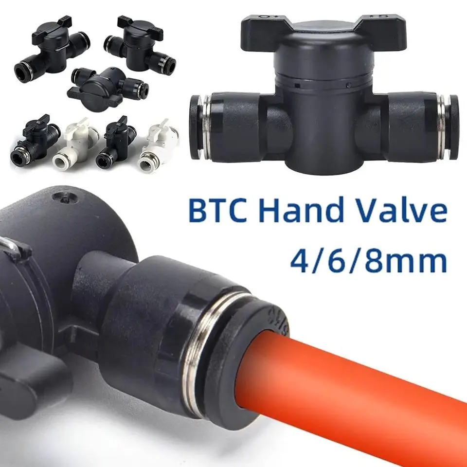 1pcs rúrkový kadzníkový ventil rýchly kĺbový konektor stlačte pneumatický ventil 4 mm 6 mm 8 mm