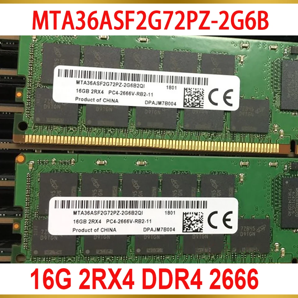 1pcs serverová pamäť pre MT RAM 16GB 16G 2RX4 DDR4 2666 PC4-2666V-RB2 MTA36ASF2G72PZ-2G6B