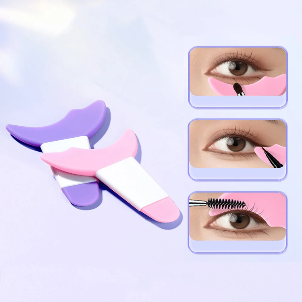 1pcs Silikónové očné linky pravítko Multifunkčný očný make-up asistent pre očné linky Nástroj na ruky s rúžom