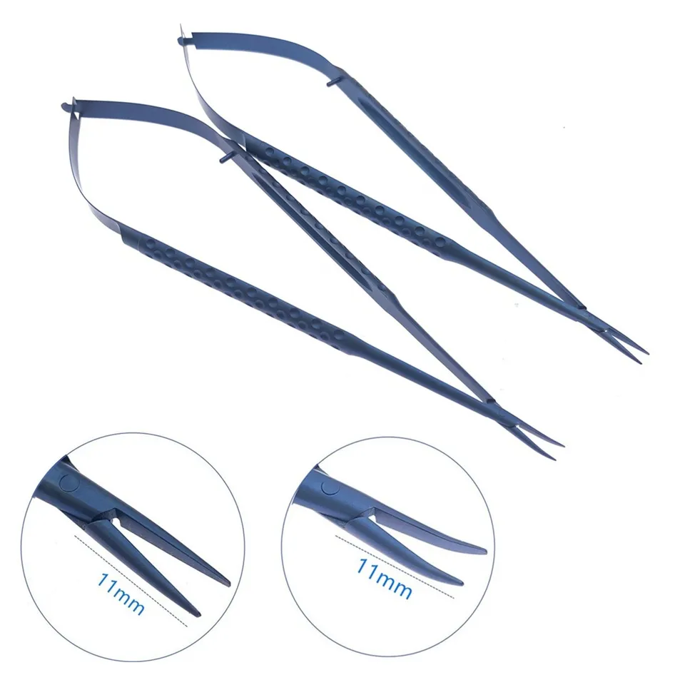 1pcs Titán Micro ihly Micro Tweezere Priame/zakrivené neurochirurgické chirurgické kliešte