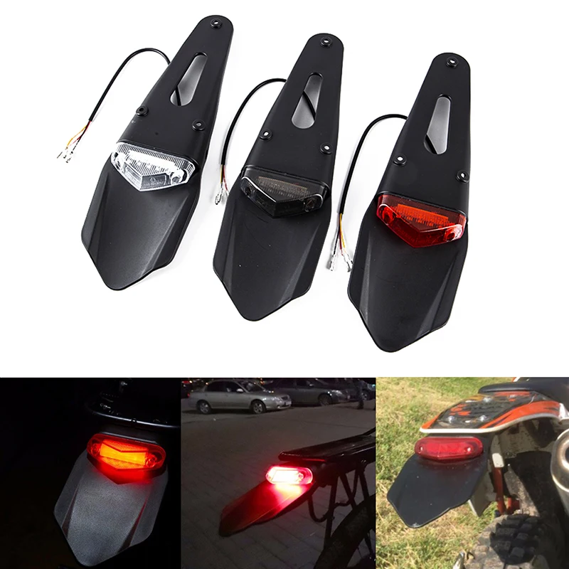 1pcs Universal Polisport Motocykel LED chvost a zadný blatník zastávka Enduro Dirt Bike Fender Taillight MX Trail