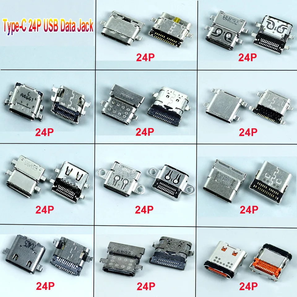 1pcs USB 3.1 Rozhranie typu C 24 PIN SMENNÝ SOCKET SOCKET nabíjací konektorový port 24p USB-C Data Jack