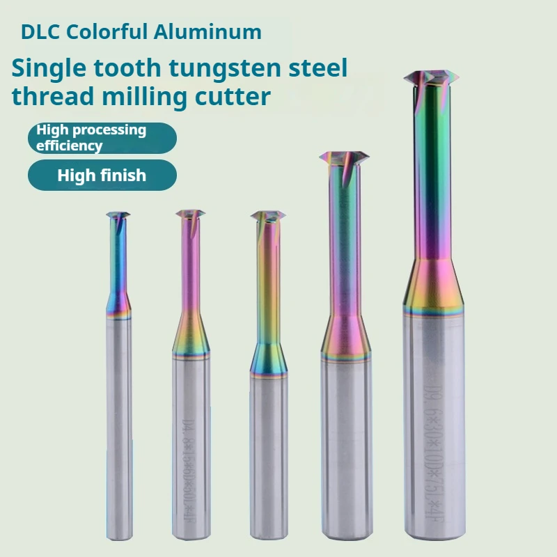 1pcs volfrámový karbid s jedným zubným špirálovou frézkou 3 flauty 4 čepele CNC nástroj Nástroj koncový mlyn router BITS M3 M4 M5 M8 M8