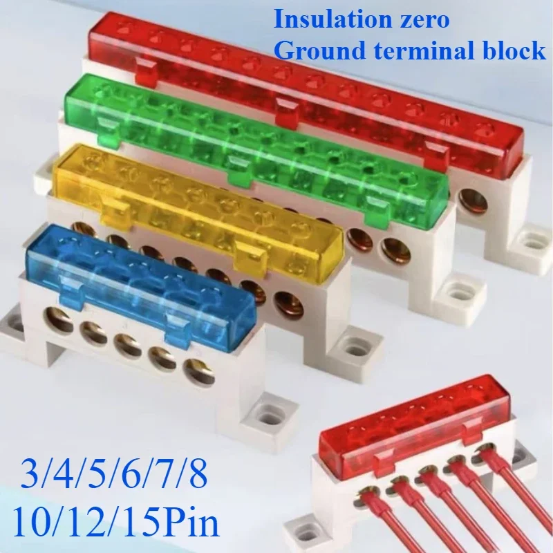 1pcs Zerowire Terminál 3/4/5/6/17/19/10-diera Distribučný boxterminálny blok Dustodeprofted Gopper Bar Bridge Typ Bridge Type Withcove
