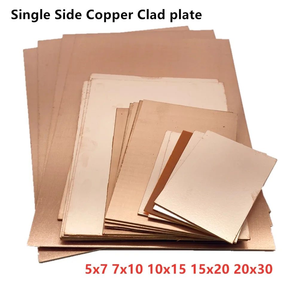 1pcs/šarža FR4 PCB 5x7 7x10 10x15 15x20 20x30 cm jednostranná medená doska DIY súprava PCB Laminate Circuit Board pre Arduino