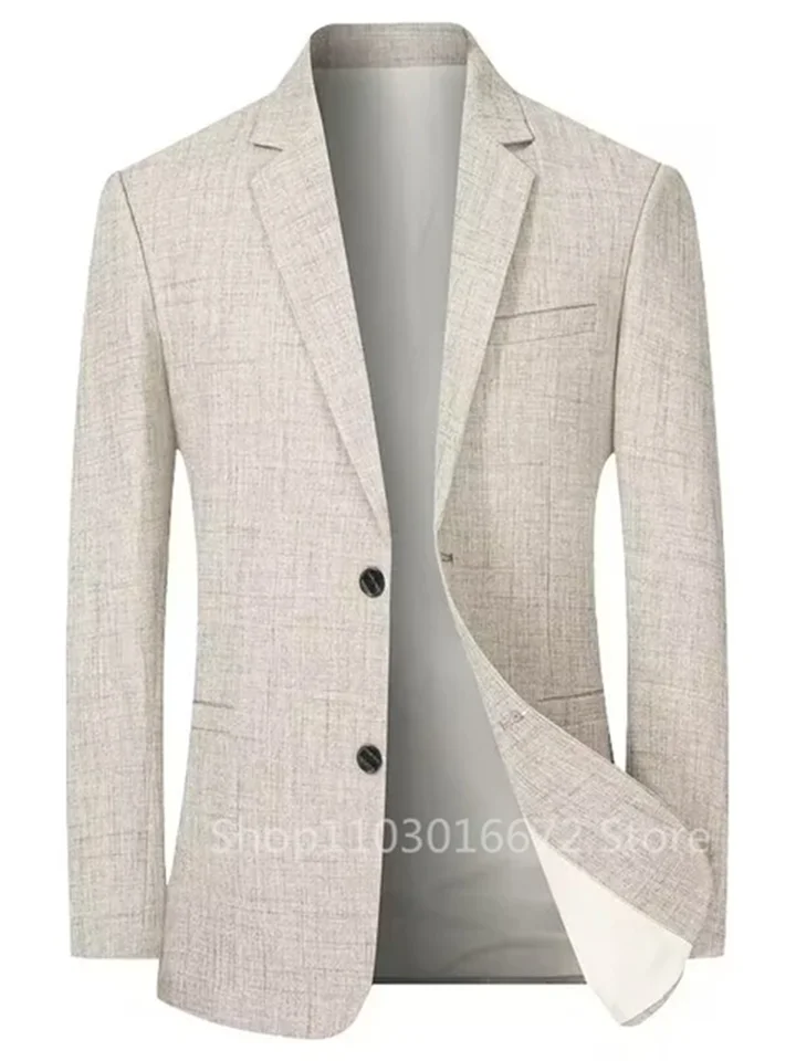 1Piece béžové/modré muži oblek ľanové blazery bundy Business Nesprávny dizajnér dizajnér