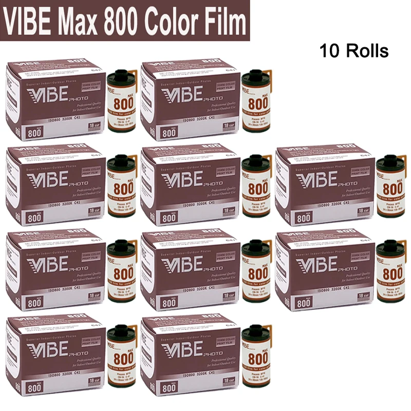 1Roll/3Roll/5Roll/10Rolls Vibe Max 800 Farebný film ISO 800 135 Negatívny 35 mm film 18Exp/roll pre atmosféru 501f Kodak Ektar H35 fotoaparát