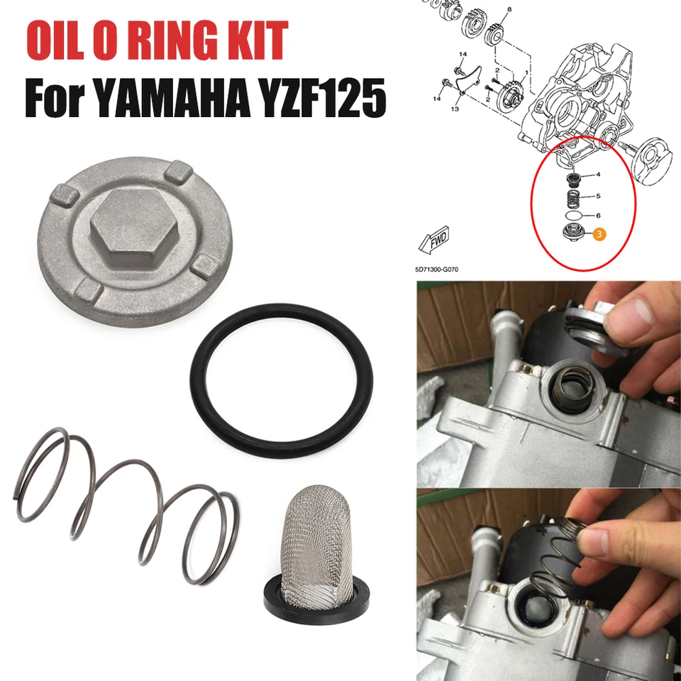 1S7E535100 pre Yamaha YZF125 WR 125 Všetky modely Olejová zástrčka olejová zástrčka s olejom O olej