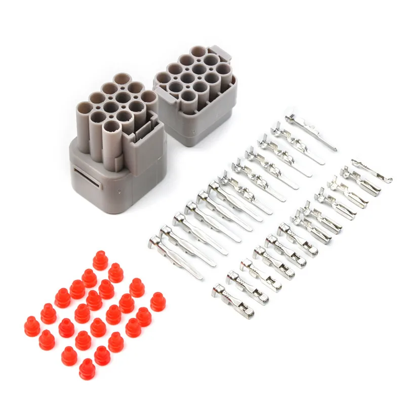 1set 12 -kolíkovej cesty utesnená elektrická drôtová konektorová súprava Sada samcov/samíc vodotesných 2,2 mm až 2,5 mm DuPont Terminálová súprava pre auto automatické