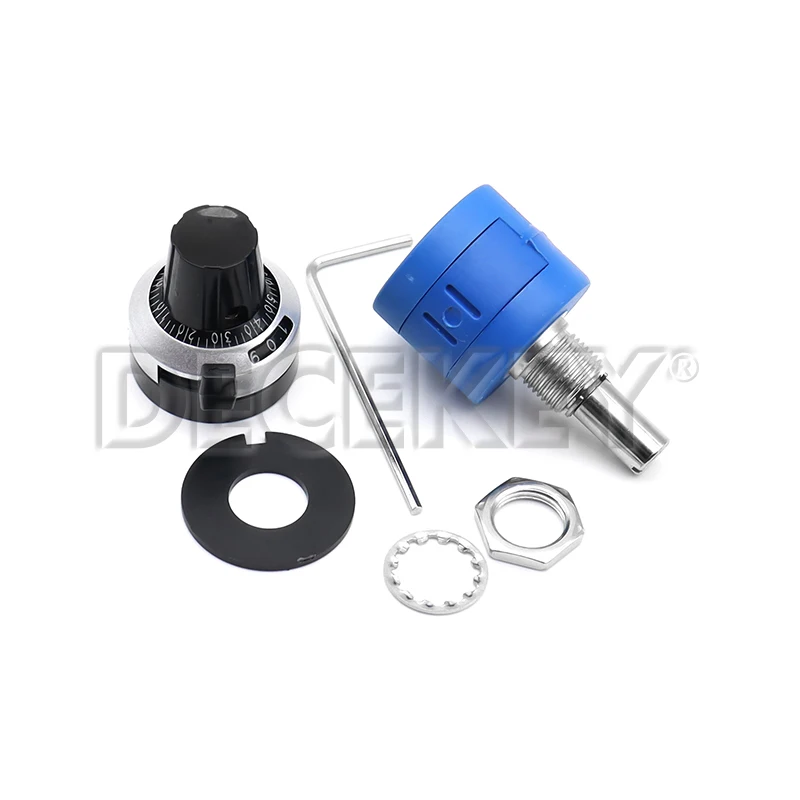 1set 3590S Precision Multiturn 10K (1ks potenciometer 10 nastaviteľný odpor+1ks otočí počítanie číselníka 6,35 mm gombík)