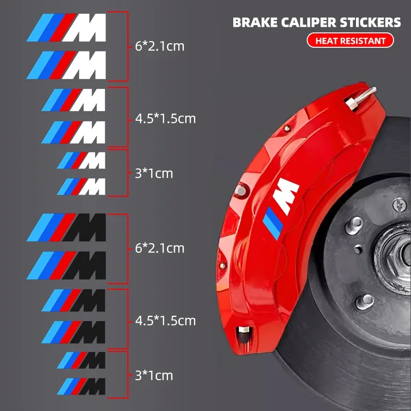1set Auto brzdové strmeňové nálepky s vysokou teplotou vodotesné nálepky pre BMW 1 3 5 7 Series M Performance M3 m6 E92 x1 x2 x3 x4