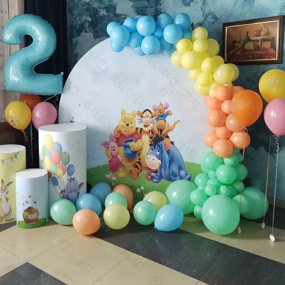 1set Cartoon Winnie Bear Foil Balloons Winnie the Pooh téma Kids narodeninová oslava dekorácia detská sprcha dodávky hračiek glóbos