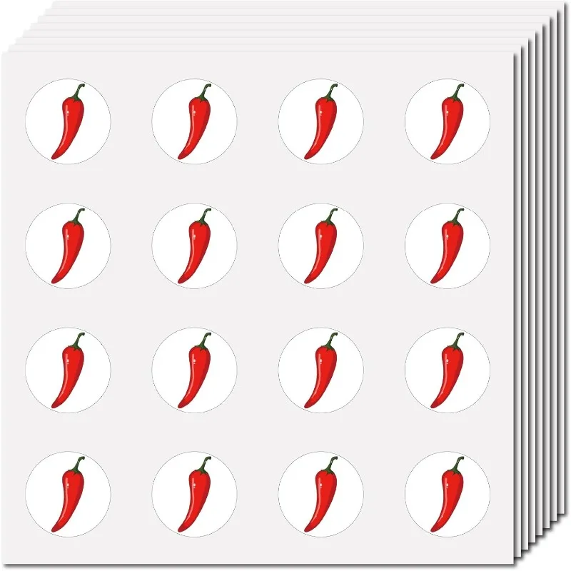 1set Chili Pepper Stickers Hot Pepper Plánovač slepky plastové nepremokavé červené chilli papriky Malé samolepiace okrúhle okrúhle bodky