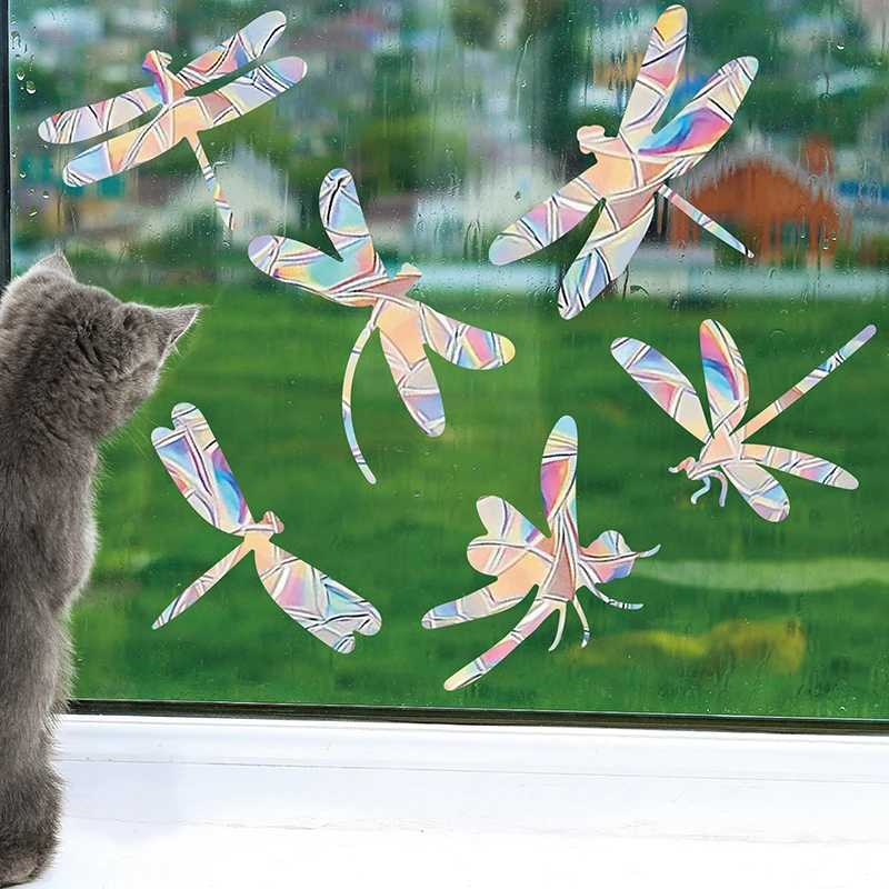 1set dúhový hranol elektrostatické sklenené nálepky PVC Motýfly Statické nálepky na okno Sun Catcher Domáca dekorácia Nálepky na stenu