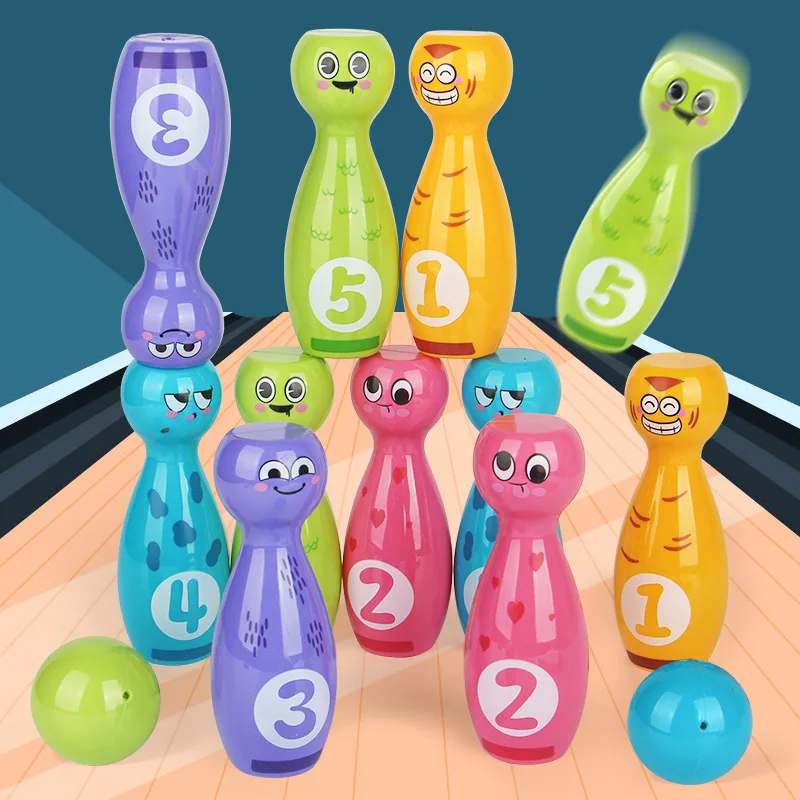 1set Fun Bowling Set Kids Bowling Friends Priatelia hrajú set hry pre deti v interiéri aktivity Games Vzdelávacie narodeninové darčeky pre batoľatá