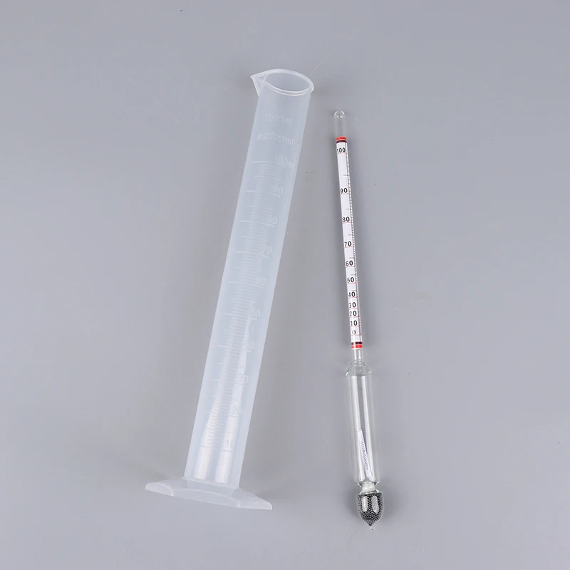 1set Hydrometer tester Vintage Meranie fľaše Set Tools Tools Alkoholmeter koncentrácia vína 0-100 Hydrometer