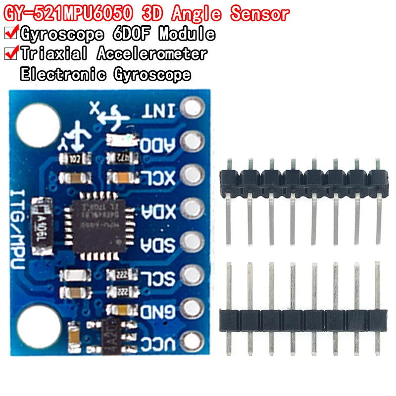 1set IIC I2C GY-521 MPU-6050 MPU6050 3 AXIS Analógové senzory gyroskopu + modul akcelerometra pre Arduino s kolíkmi 3-5V DC