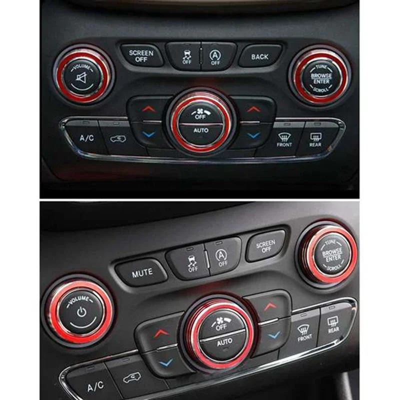 1set klimatizačného krytu gombíka objemu gombíka pre gombík pre grand-Cherokee 2014-2021