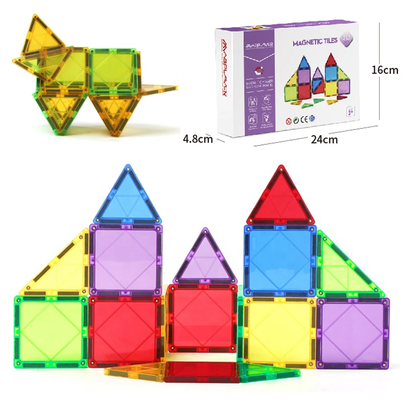 1set magnetových dlaždíc Construction Toy Set DIY veľkú veľkosť Magnetické stavebné bloky Montessori Vzdelávacie hračky pre deti darček