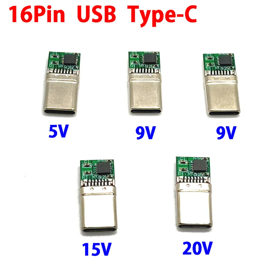 1set PD/QC Decoy Board Rýchly nabíjanie 5V 9V 12V 15V Modul PD 2 3.0 DC Trigger Cable USB TYP-C MÁ Plužná zástrčka QC4 Nabíjací konektor QC4