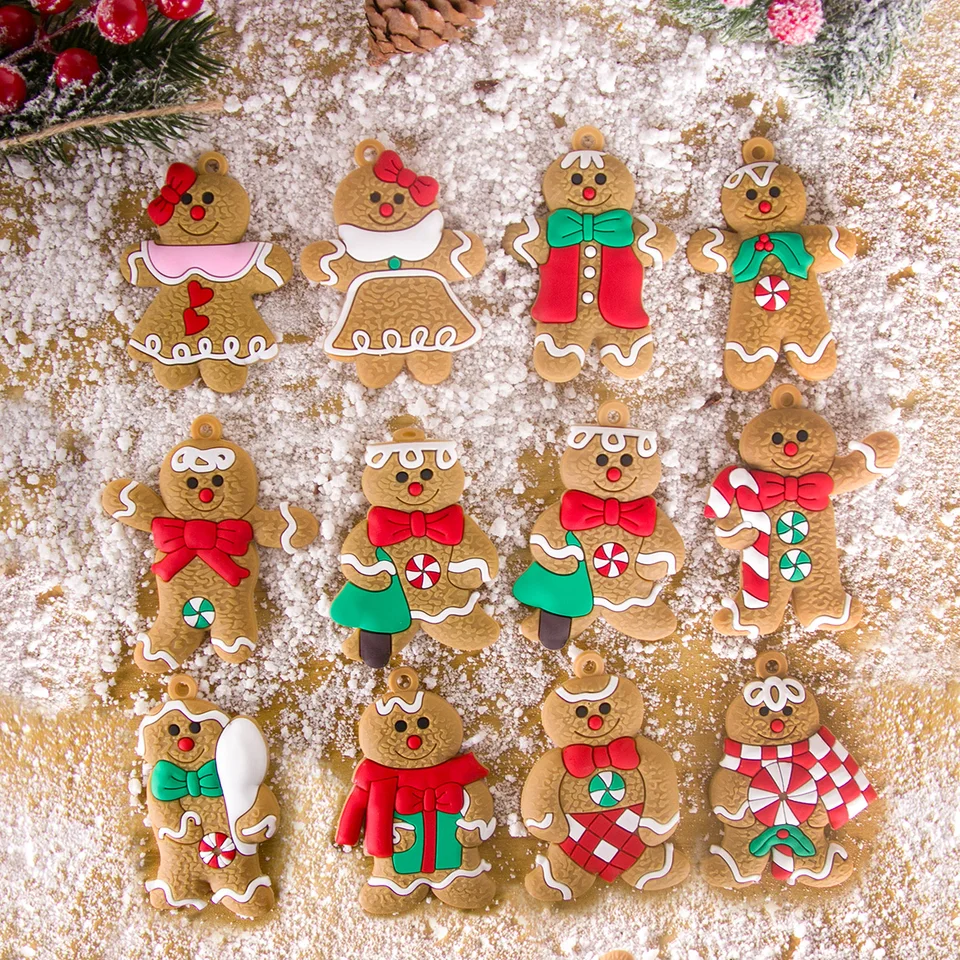 1set perníkových mužov ozdoby vianočné dekorácie stromy závesné kúzla prívesky pre domáce deti Darček pre nový rok 2023 Navidad dekor