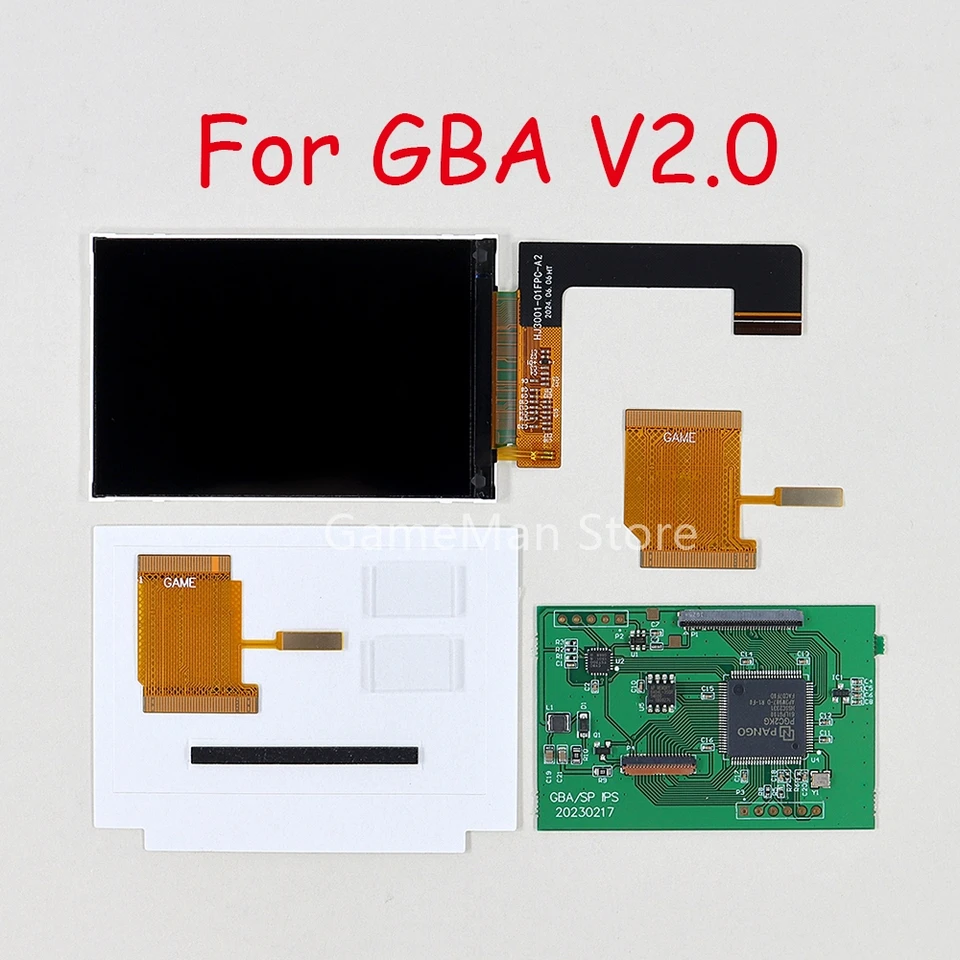 1set pre Gameboy Advance Console v2 High Right podsvietenia IPS LCD obrazovka pre GBA V2.0 pôvodná veľkosť obrazovky bez rezaného plášťa