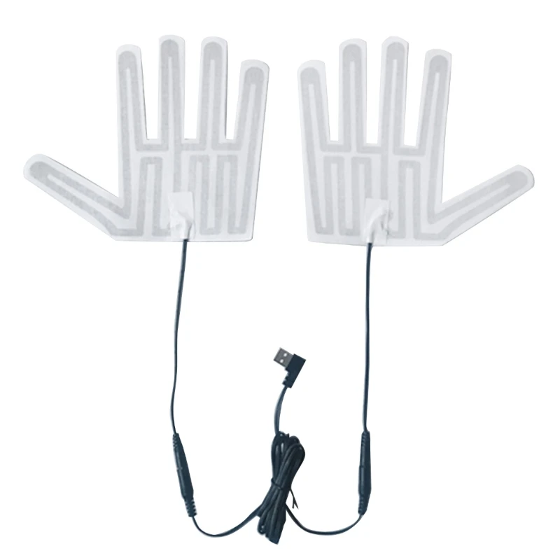 1set prenosné vykurovacie rukavice USB vankúšiky zimné vyhrievané rukavice podložky Ohrievača ohrievača zahrievaná rukavica Vykurovacia podložka
