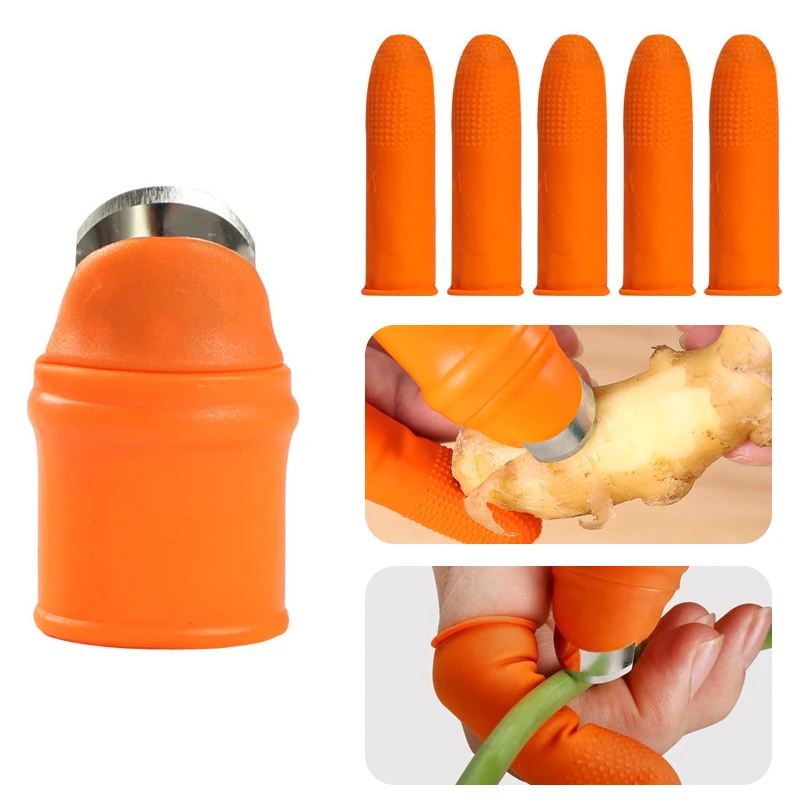 1set prstových náradia Palcovi Cutter Protector Orezanie nožníc Záhrada Zelenina Zelenina Multifunkčný kuchynský gadget