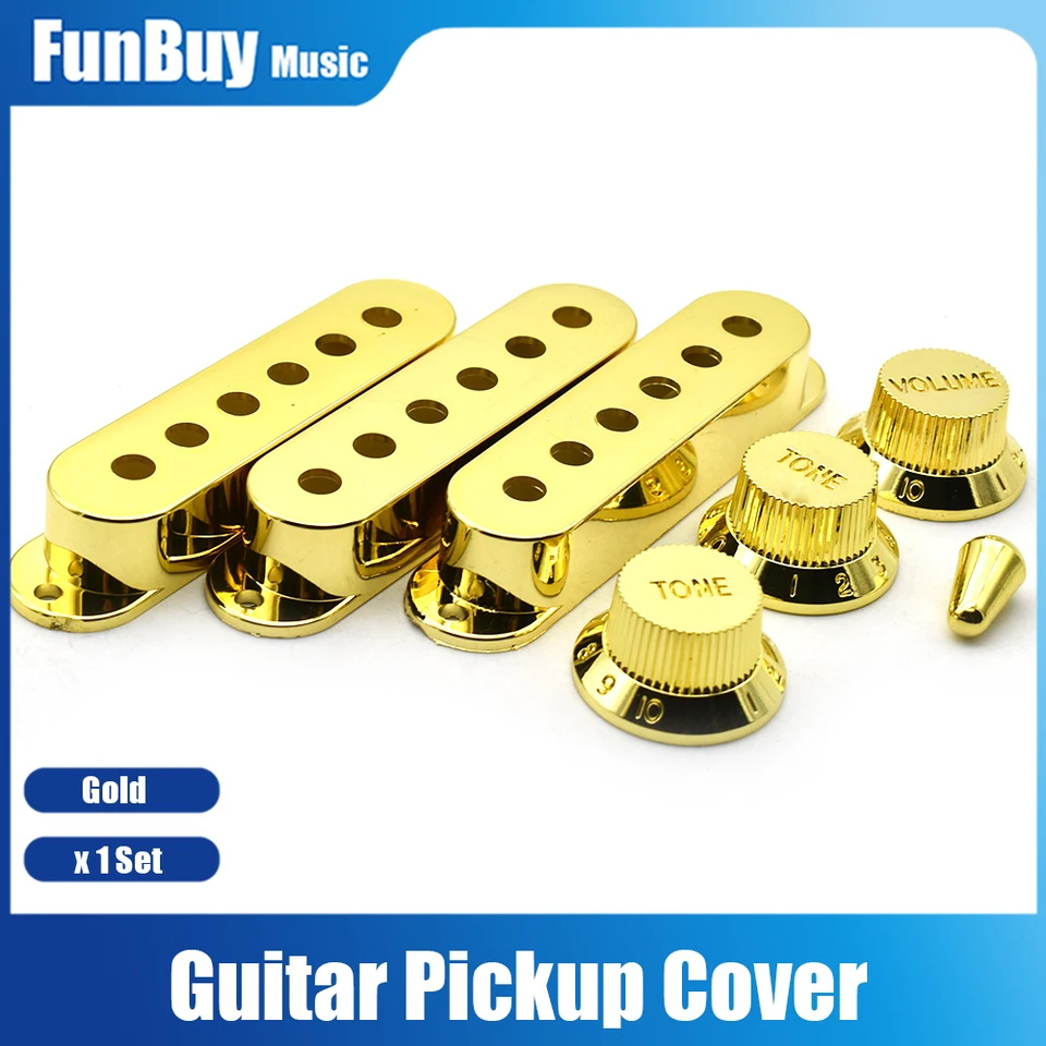 1set Single Coil St Electric Guitar Pickup Cover s gombíkom ovládacieho gombíka hlasitosti a spínačom Striebornej gitary držiaka držiaka držiaka na gitaru